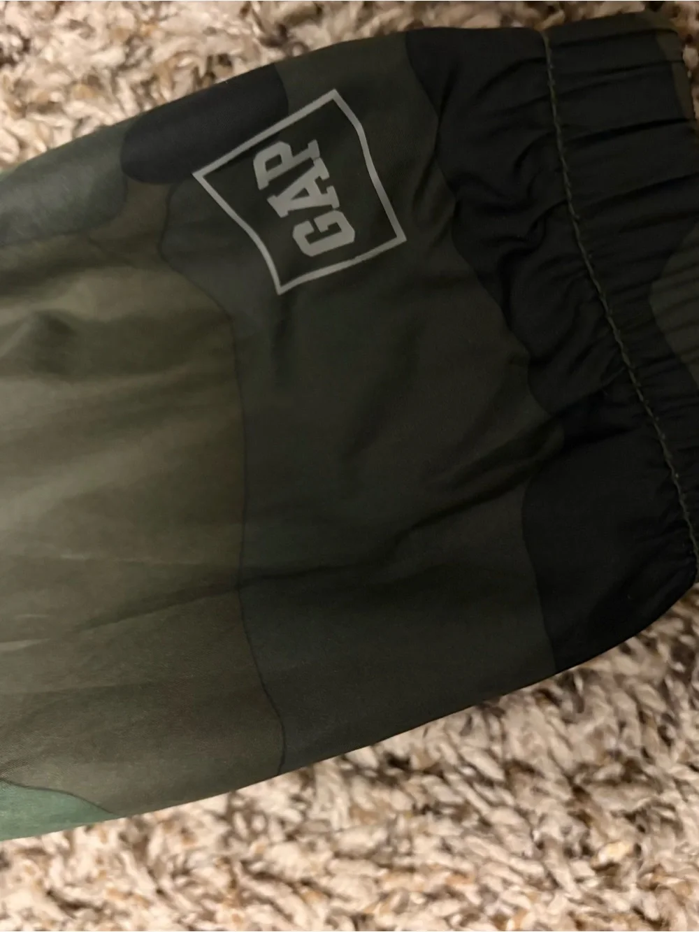 GAP Boys Camouflage Hooded Rain Jacket - Green